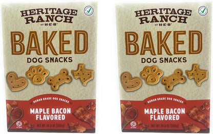 Maple Bacon Flavored Baked Dog Snacks Heritage Ranch by HEB (Pack of 2)