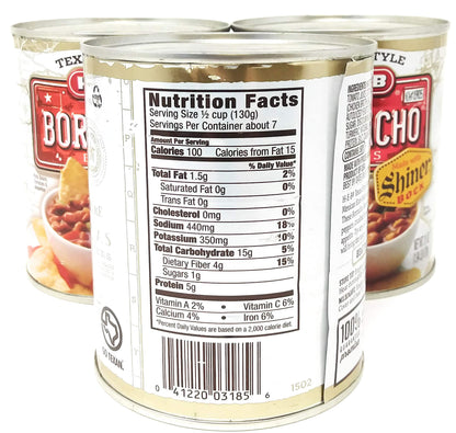 Borracho Beans 3 Pack - Large Family Style 31 oz Cans (Nearly 6 Pounds Of Beans) - Made With Shiner Bock Beer - Texas Style Beans From HEB - Go Texan Product