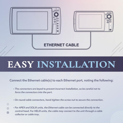 30 Foot Ethernet Cable 720073-4 for Humminbird APEX SOLIX Onix ION 1100 900 800 700 HD Series