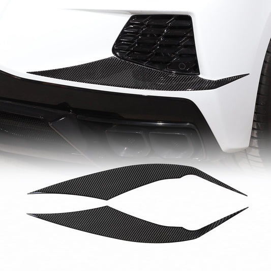 3D Real Carbon Fiber Car Rear Bumper Trim Sticker For For C8-Soft Series