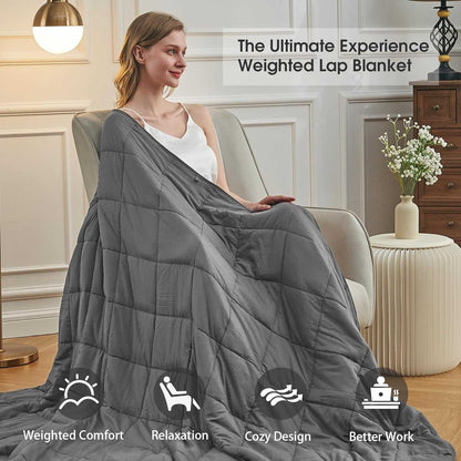 Weighted Blanket for Adults 12lbs Twin Size Cooling Breathable Heavy Grey Blanket NA207-004