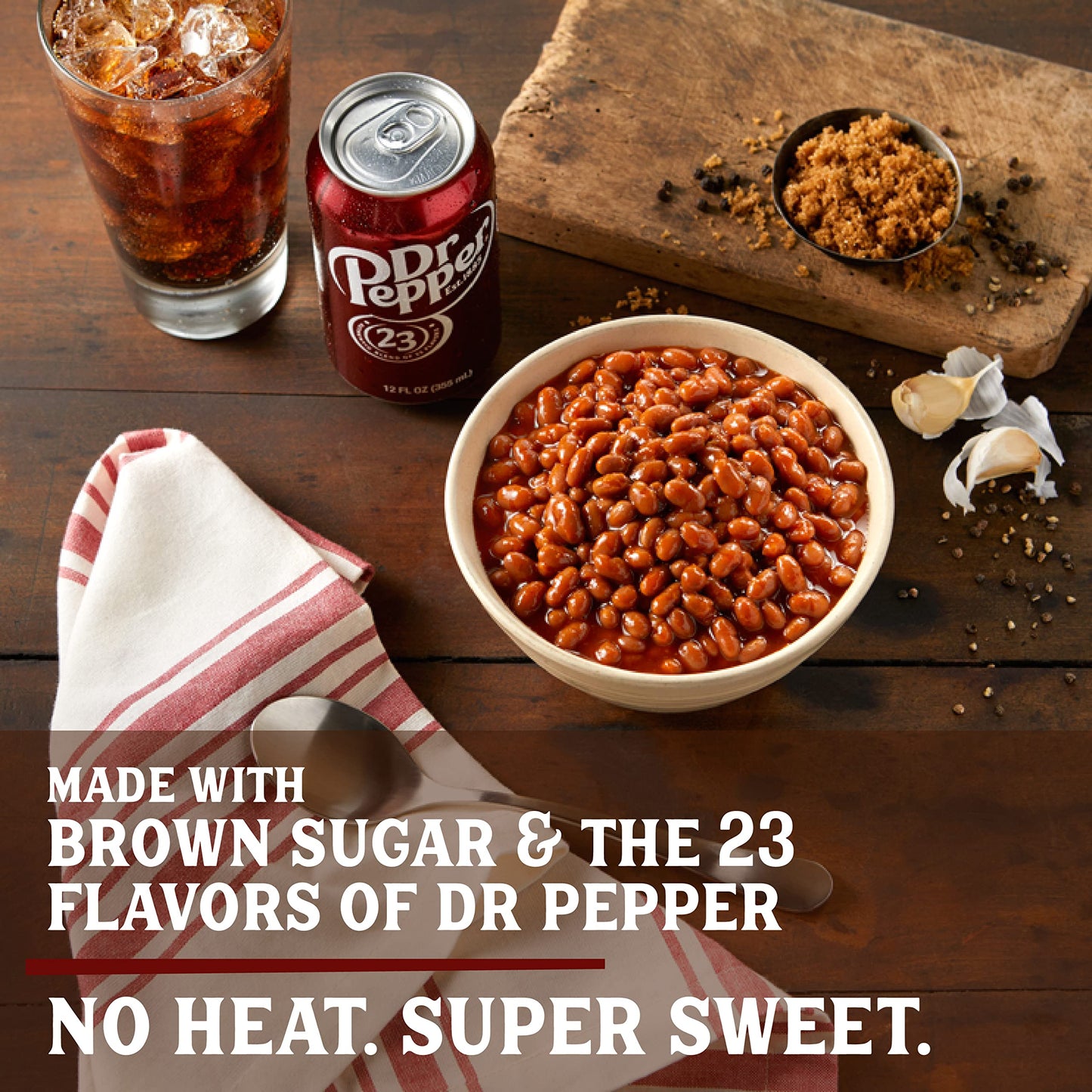 SERIOUS Bean Co Sweet and a Bit Sassy Dr Pepper Baked Beans, Canned Baked Beans made with White Beans, Vegan Beans, Ready to Serve Beans, (16.0 oz (454g) 6 Pack)