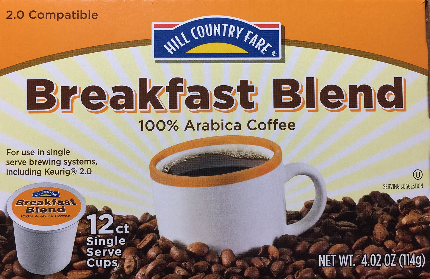 Hill Country Fare Breakfast Blend Single Serve Coffee Cups, 12 Count_AB