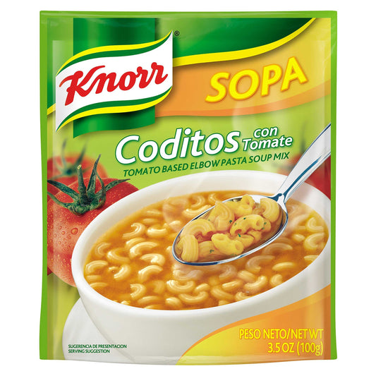 Knorr Sopa Pasta Soup Mix, Elbow Pasta Tomato 3.5 oz (Pack of 12) 