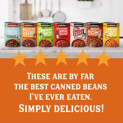 SERIOUS Bean Co Sweet and a Bit Sassy Dr Pepper Baked Beans, Canned Baked Beans made with White Beans, Vegan Beans, Ready to Serve Beans, (16.0 oz (454g) 6 Pack)