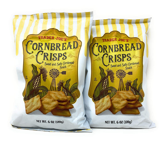Trader Joe's - Cornbread Crisps - Sweet and Salty Snack 6oz (2 Bags)
