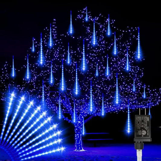 Christmas Lights Outdoor 12 Inch LED Meteor Shower Icicle Lights 10 Tubes 240 L