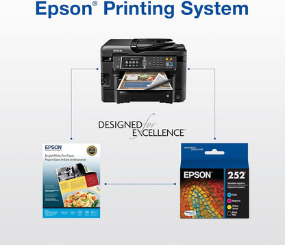 NEW Genuine EPSON 252XL High-Capacity BLACK INK CARTRIDGE + COLOR INK