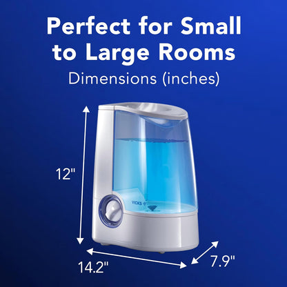 Vicks Warm Mist Humidifier for Bedroom Home Large Room Cough Congestion Allergies
