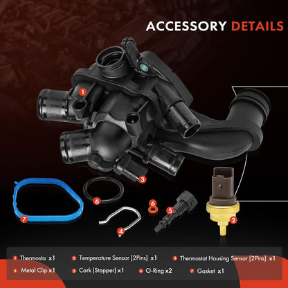 Thermostat with Housing Assembly 11537534521 For 2007-2013 Mini Cooper 1.6L