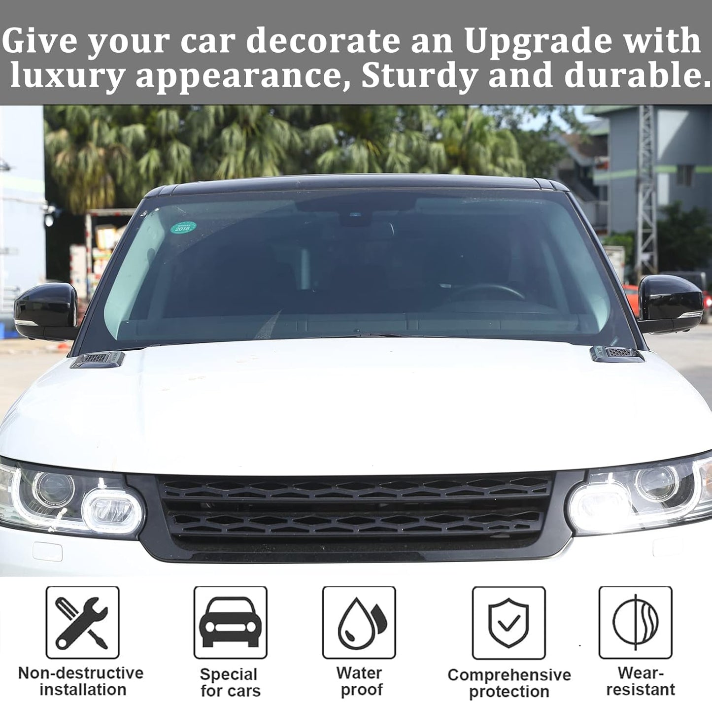 Side Rearview Mirror Cover For Land Rover Range Rover Sport 2014-17 Gloss Black