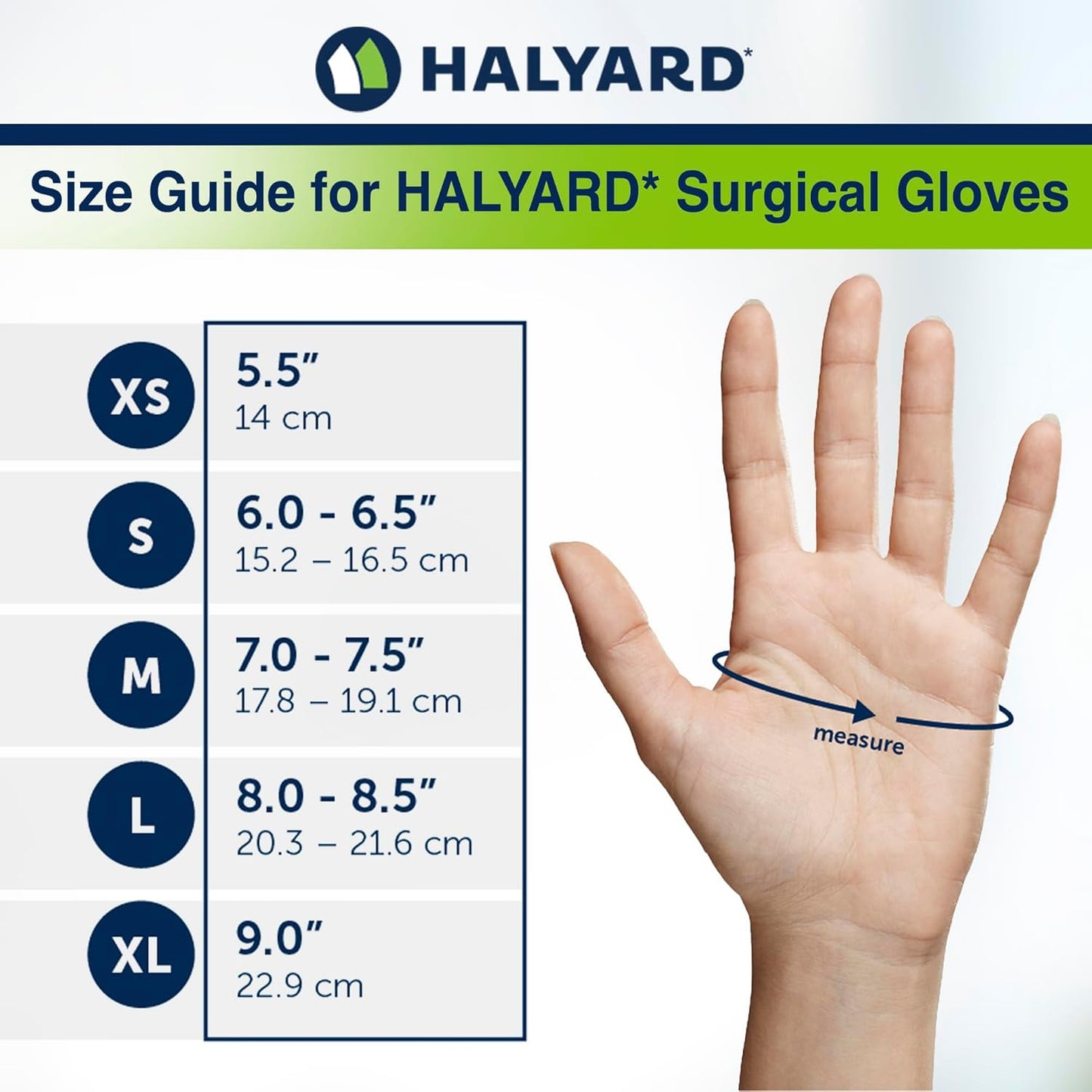 HALYARD Surgical Gloves Latex Sterile Powder Free Size 6.5 Small Box of 50 Pairs