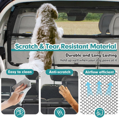 Dog Car Barrier Escape Proof 46 Inch Wide Divider for SUV Cargo Area Mesh Gate