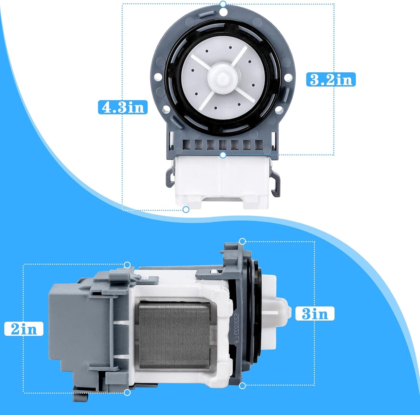 Washer Drain Pump DC31-00054D DC31-00187A for Samsung WA4 WA5 WF2 WF3 WF4 WF5 TOMOON
