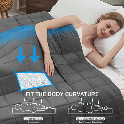 Weighted Blanket for Adults 12lbs Twin Size Cooling Breathable Heavy Grey Blanket NA207-004