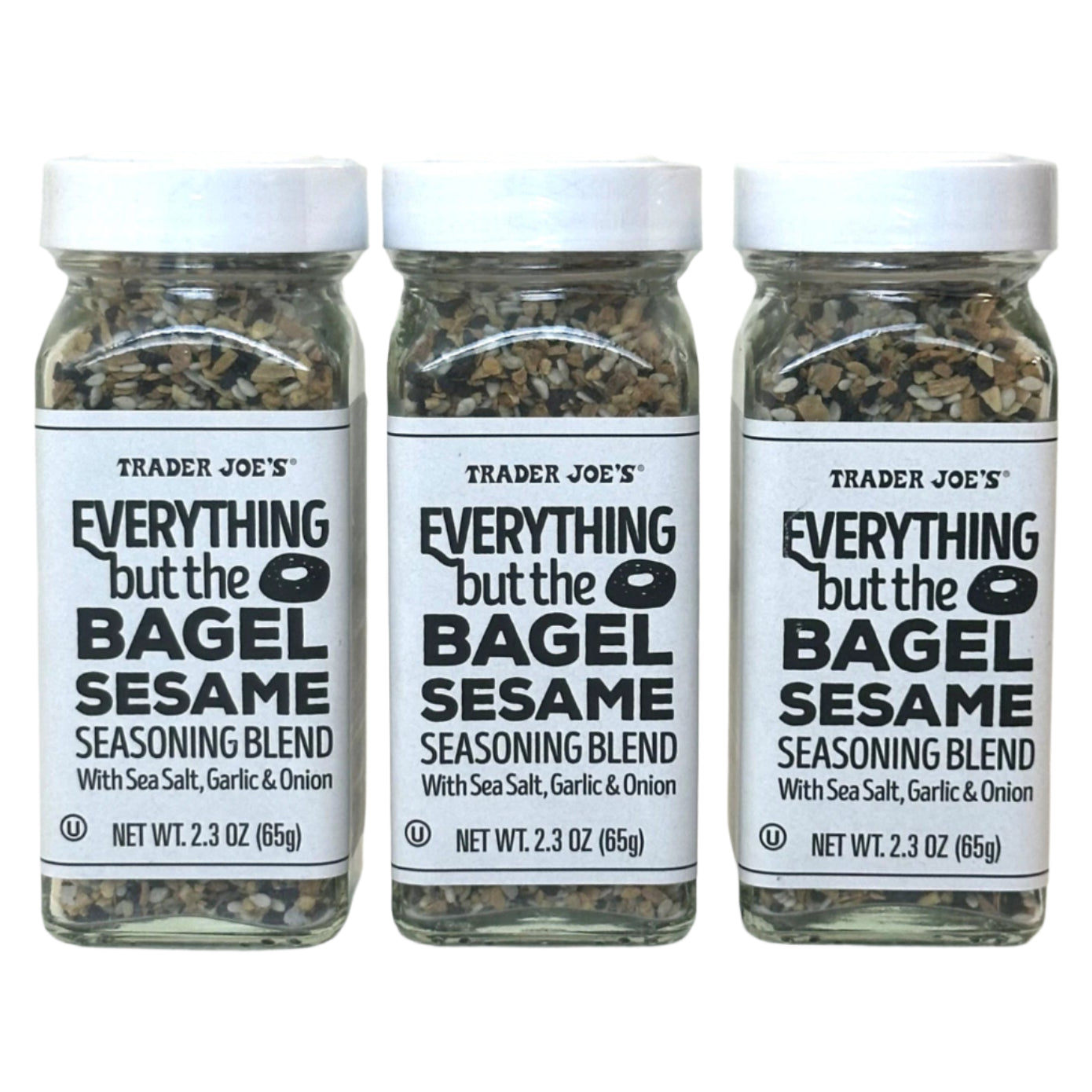 Trader Joe's Everything But The Bagel Sesame Seasoning Blend, 2.3 oz (3 jars)