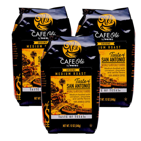 HEB Cafe Ole Taste of San Antonio Ground Coffee 12oz (3 bags)