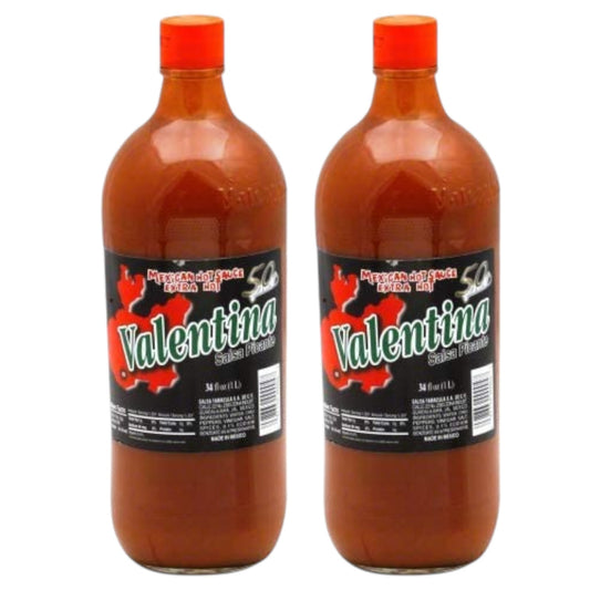 Valentina Sauce Black Label Hot 34 oz (Pack of 2)