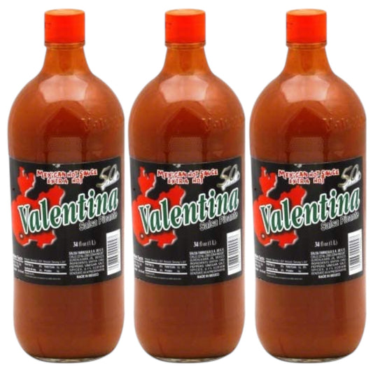 Valentina Sauce Black Label Hot 34 oz (Pack of 3)