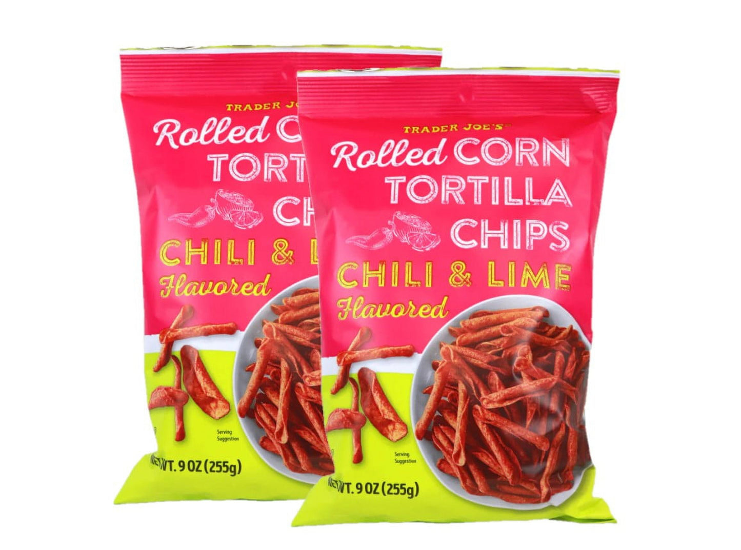 2 Pack | Trader Joe's Chili & Lime Flavored Rolled Corn Tortilla Chips