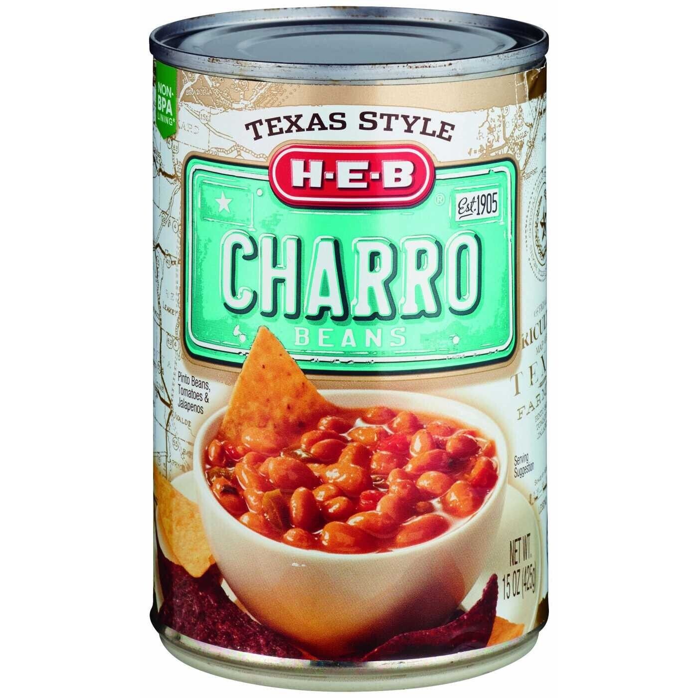HEB Texas Style Charro Beans 15 oz, 6 Cans - Flavorful Classic Taste