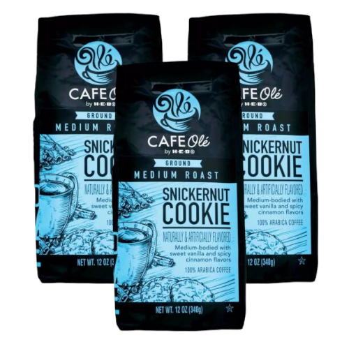 Cafe Ole Snickernut Cookie Ground Medium Roast Coffee by HEB 12oz (3 bags)