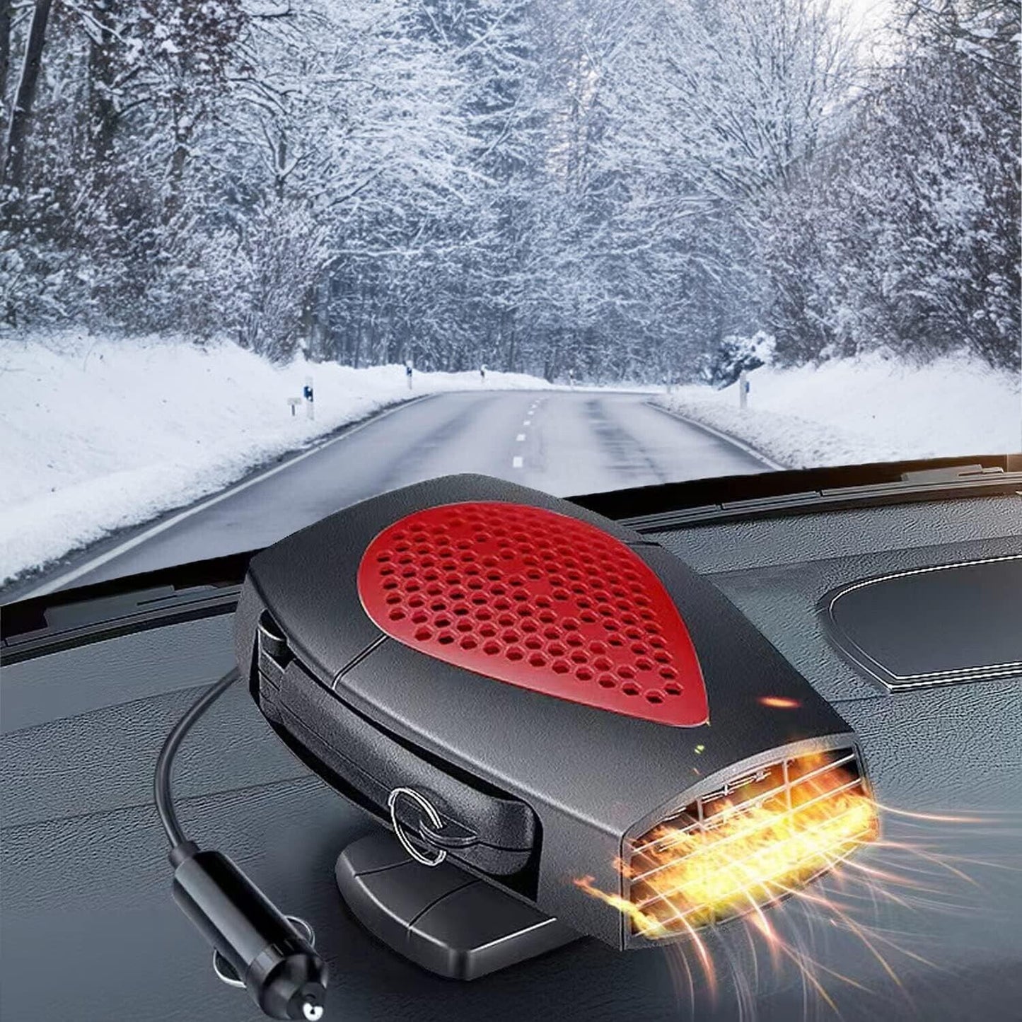 12V 150W Portable Car Heater Fan - Fast Heating Defrost Defogger, Dual Function