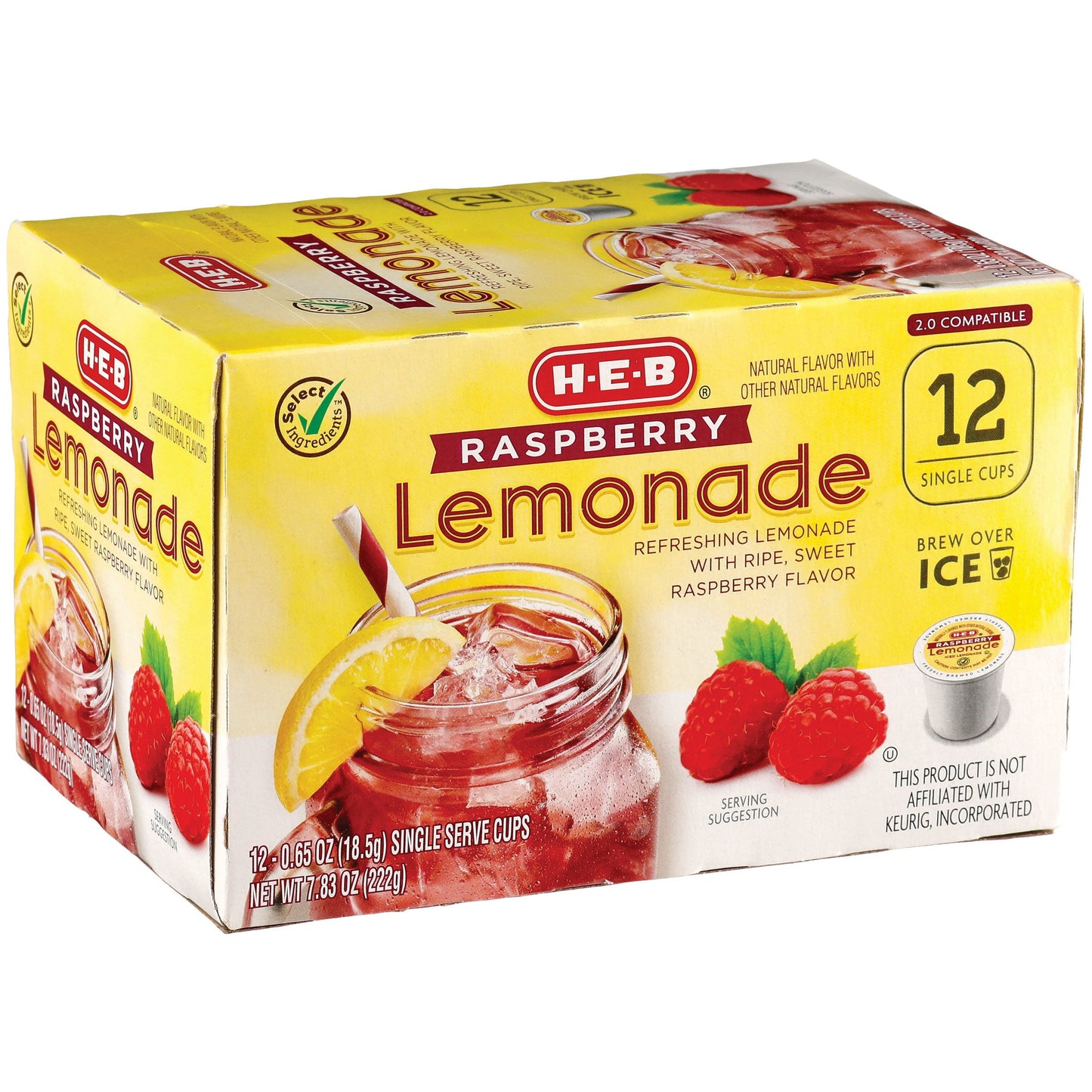 HEB Raspberry Lemonade Iced Tea Single Serve K-Cup 12 count
