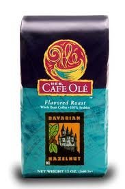 HEB Cafe Ole Whole Bean Coffee 12oz Bag (Pack of 3) (Bavarian Hazelnut - Medium Dark Roast (Full City))