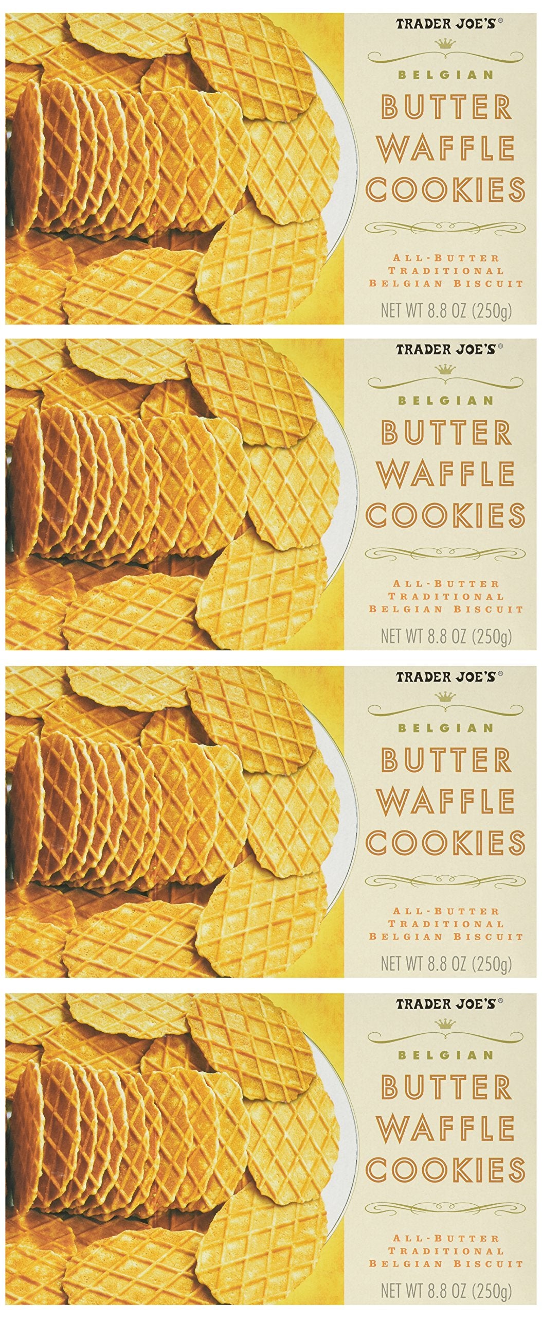 Trader Joe's Belgian Butter Waffle Cookies 8.8 Ounce (Pack of 4)