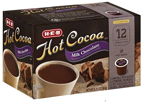 2 set HEB Milk Chocolate Cocoa Single Cup, 12 Count Compatible with K Cup Brewers