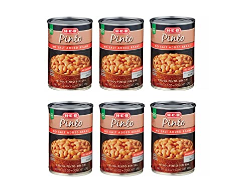 HEB Pinto No Salt Added Beans 6 Cans 15.5 oz each