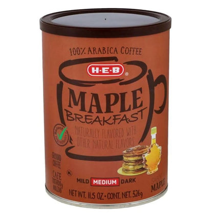 HEB Select Ingredients Maple Breakfast Medium Roast Ground Coffee 11.5 oz (pack of 3)
