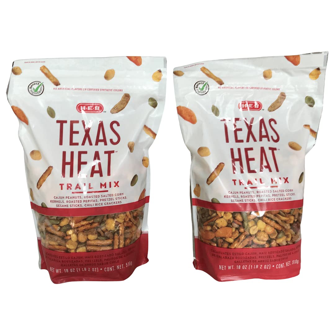 Texas Heat Trail Mix 18 oz bags pack of 2, Enjoy the spicey Taste of texas