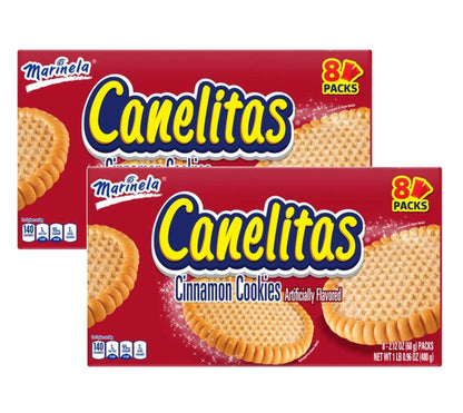 Marinela Authentic Canelitas Crispy Cinnamon Cookies - 2 Pck (8 Ct)