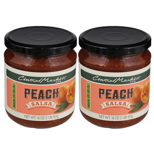 Central Market HEB Salsa 16 Oz (Pack of 2) (Peach Salsa - Mild)