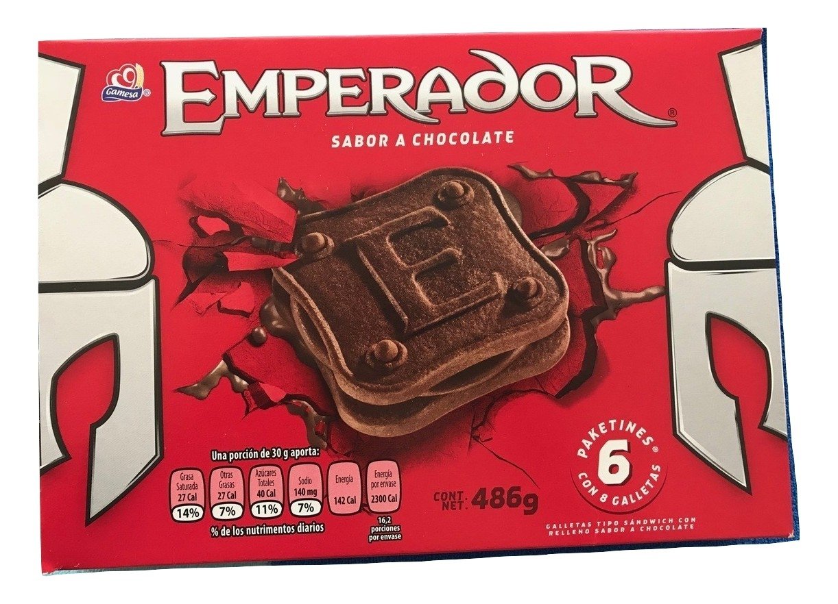 Gamesa Emperador Chocolate Sandwich Cookies, 17.35 oz