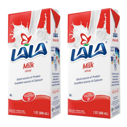 LALA Milk Vitamin UTH Grade A -1qt (Whole, 2 Pack (1 qt))