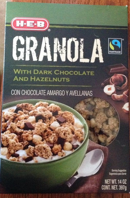 HEB Granola With Dark Chocolate And Hazelnuts 14 oz (pack of 2)