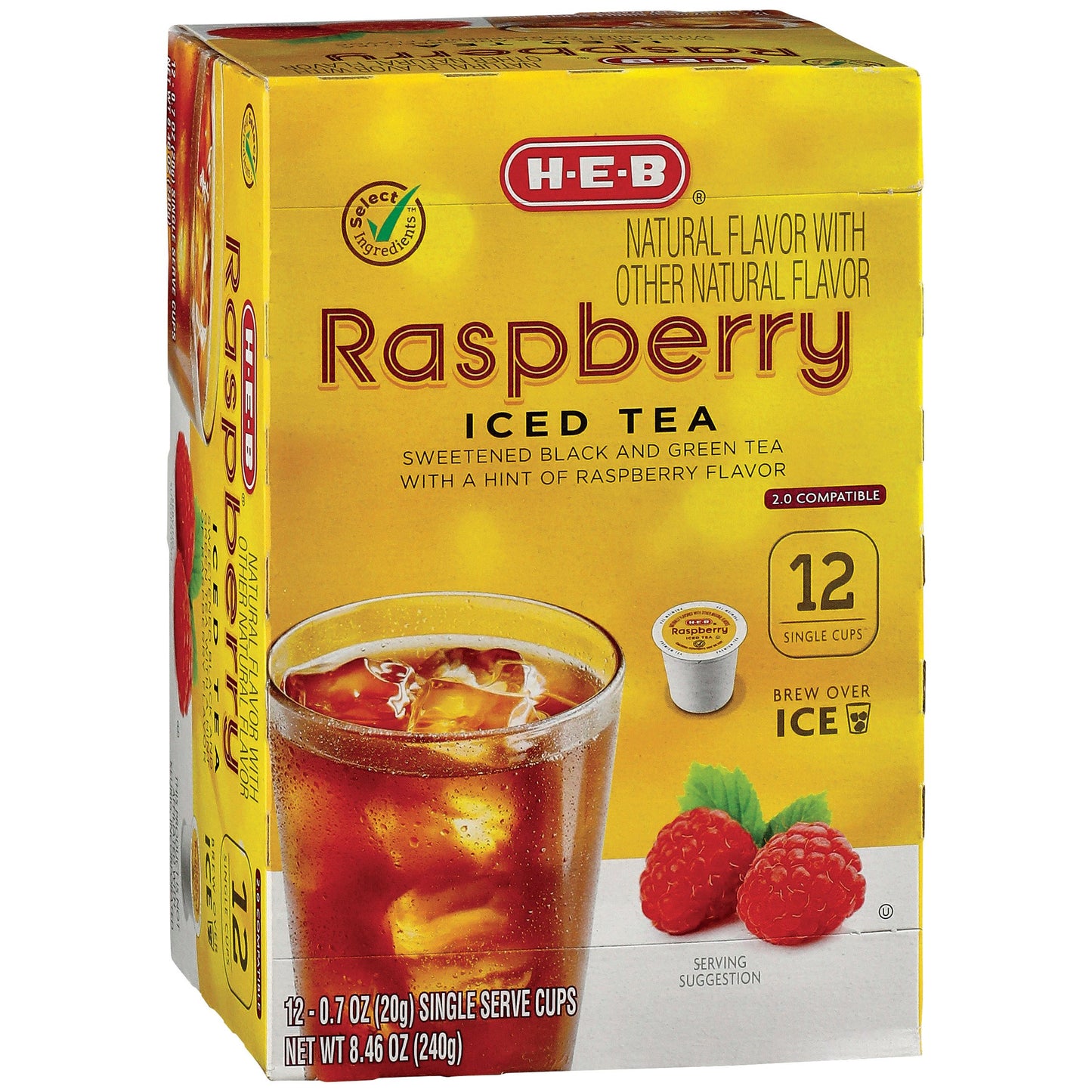 HEB Raspberry Iced Tea Single Serve K-Cup 12 count