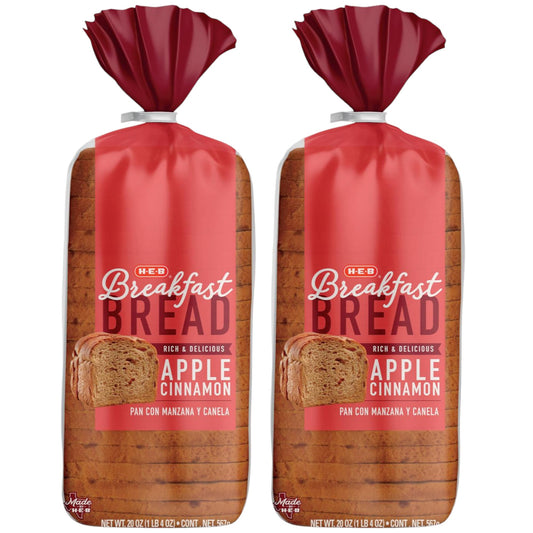 HEB Apple Cinnamon Breakfast Bread 20 oz (2 pack)